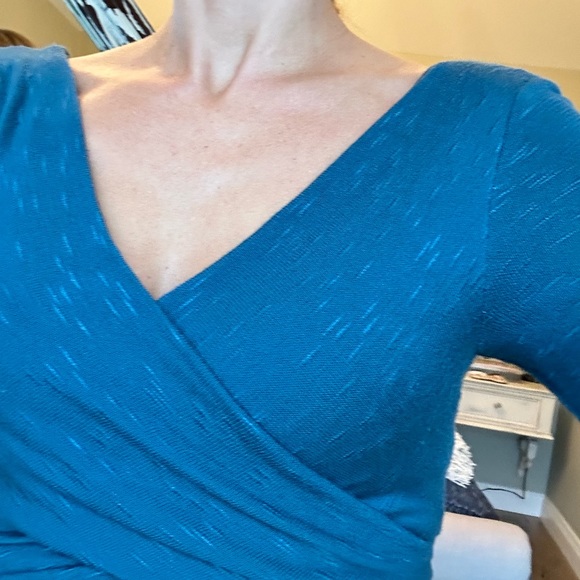 Amadi dress from Anthropologie. Size XS, teal, 3/4 sleeve knit dress. - Picture 3 of 4